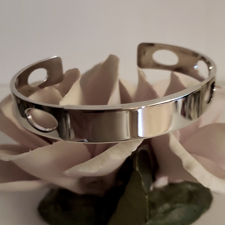 Silver Id Cuff Bracelet